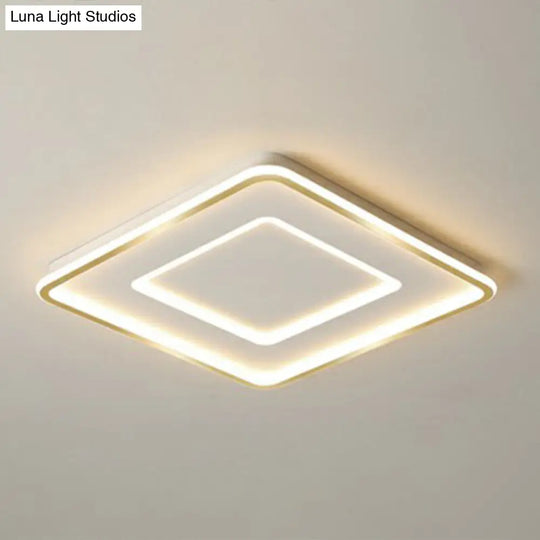 Ultra Thin Acrylic Flush Mount Ceiling Light - Simplicity White Led Lamp For Bedroom / 20.5