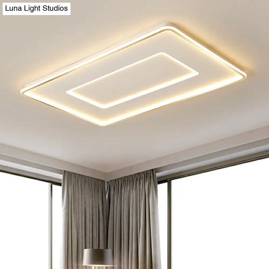 Ultra Thin Acrylic Flush Mount Ceiling Light - Simplicity White Led Lamp For Bedroom