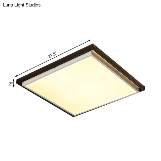 Ultra Thin Acrylic Led Flush Light - Wide Bedroom Ceiling Fixture In Warm/White (18’/21.5’/35.5’)