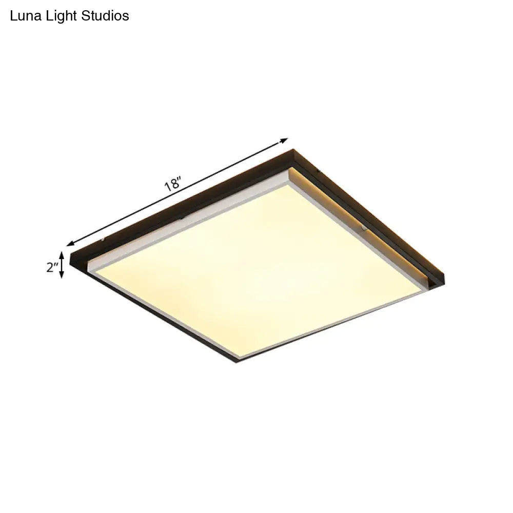 Ultra Thin Acrylic Led Flush Light - Wide Bedroom Ceiling Fixture In Warm/White (18/21.5/35.5)