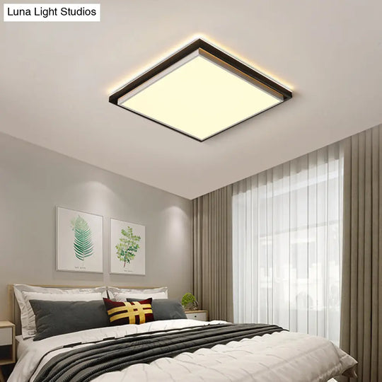 Ultra Thin Acrylic Led Flush Light - Wide Bedroom Ceiling Fixture In Warm/White (18’/21.5’/35.5’)