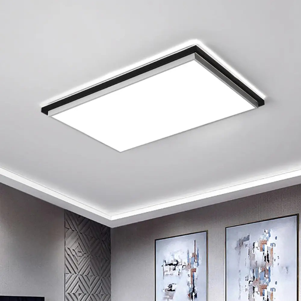 Ultra Thin Acrylic Led Flush Light - Wide Bedroom Ceiling Fixture In Warm/White