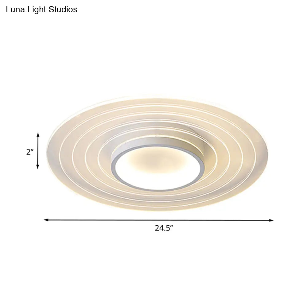 Ultra-Thin Disk Flushmount Led Acrylic Flush Lighting 16.5/20.5/24.5 - White In Warm/White Light