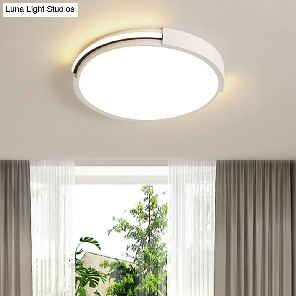 Ultra Thin Led Bedroom Ceiling Light In Warm/White 16/19.5 Diameter - Sleek & Simple White / 16