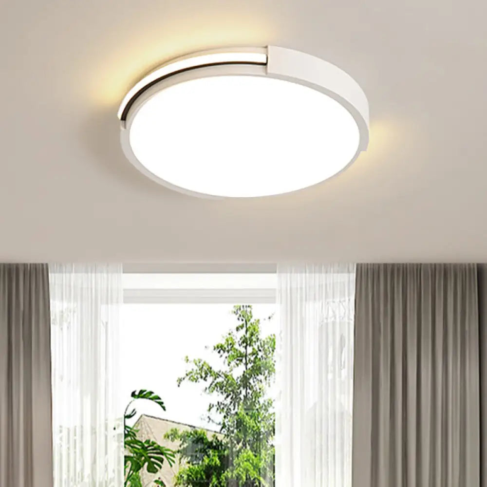 Ultra Thin Led Bedroom Ceiling Light In Warm/White 16’/19.5’ Diameter - Sleek & Simple White / 16’