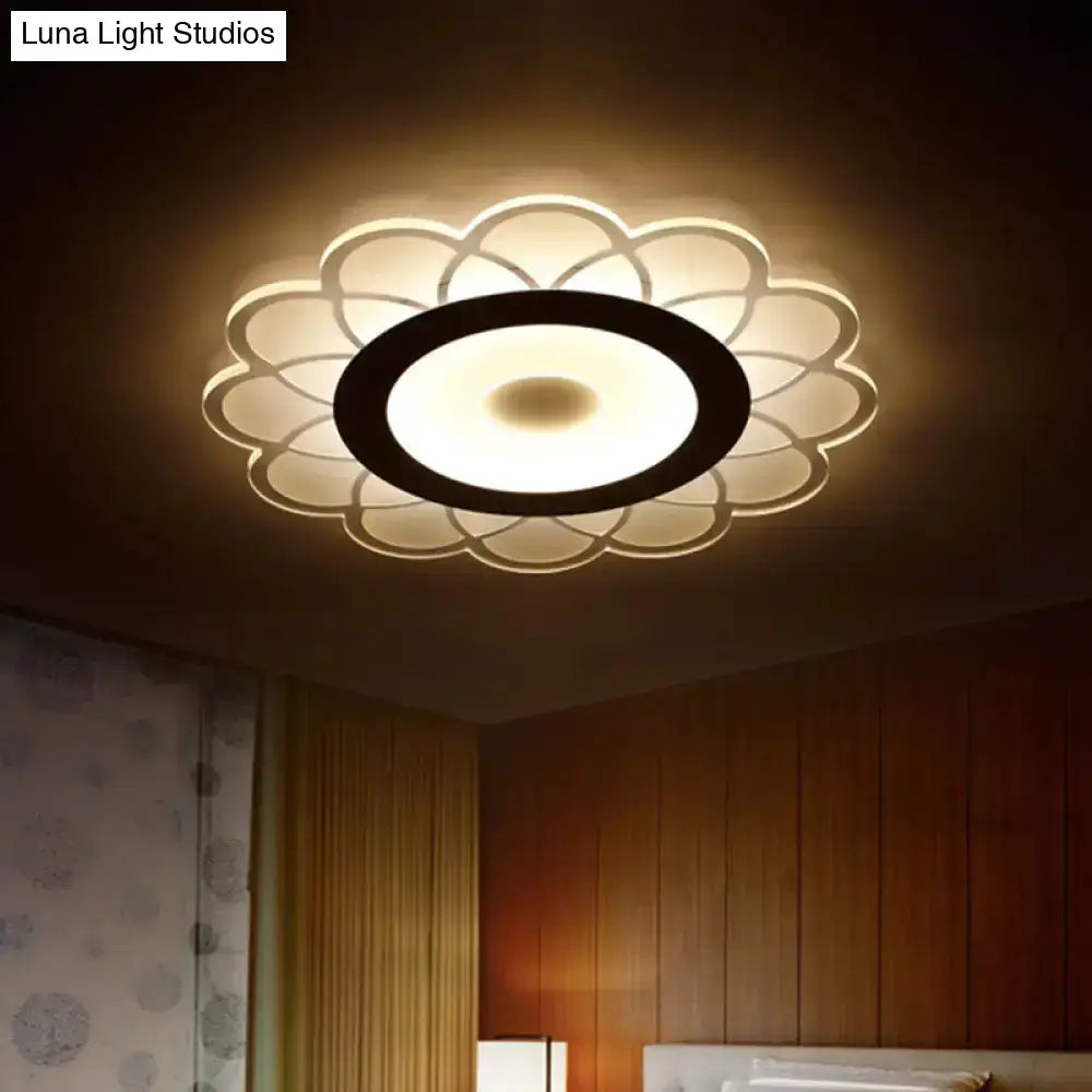 Ultra-Thin Led Flush-Mount Ceiling Light Fixture Minimalist Acrylic Design For Bedroom Available In