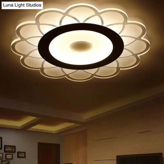 Ultra-Thin Led Flush-Mount Ceiling Light Fixture Minimalist Acrylic Design For Bedroom Available In