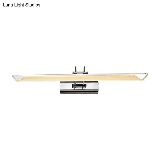 Ultra-Thin Led Nickel Wall Lamp For Bathroom - Simple Style Warm/White Light (17/23 Width)