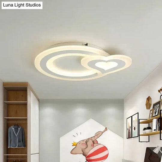 Ultra-Thin Led Nordic Ceiling Lamp - Triangle/Heart/Star Design White Light Acrylic Shade