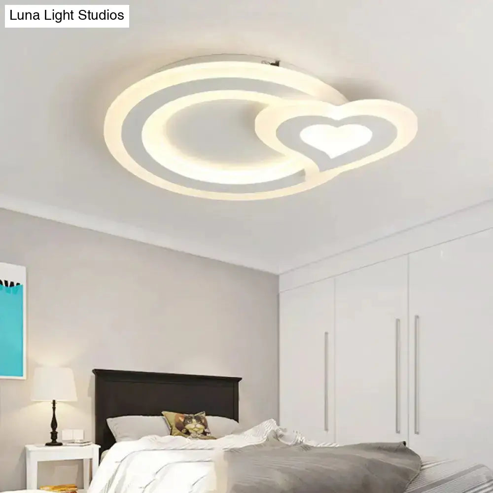 Ultra-Thin Led Nordic Ceiling Lamp - Triangle/Heart/Star Design White Light Acrylic Shade