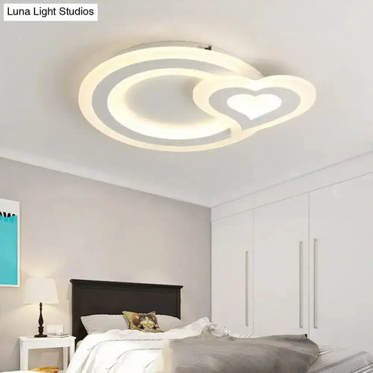 Ultra-Thin Led Nordic Ceiling Lamp - Triangle/Heart/Star Design White Light Acrylic Shade