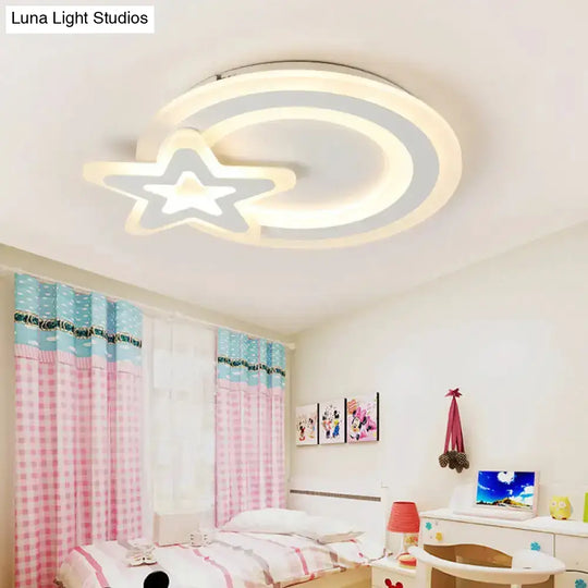 Ultra-Thin Led Nordic Ceiling Lamp - Triangle/Heart/Star Design White Light Acrylic Shade