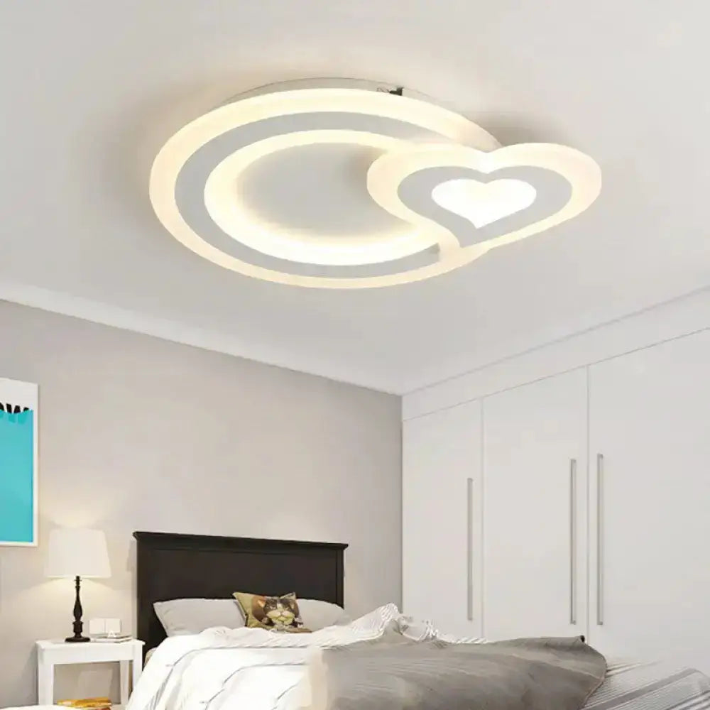 Ultra-Thin Led Nordic Ceiling Lamp - Triangle/Heart/Star Design White Light Acrylic Shade / Loving