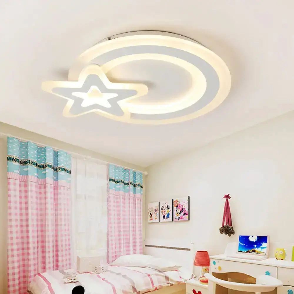 Ultra-Thin Led Nordic Ceiling Lamp - Triangle/Heart/Star Design White Light Acrylic Shade / Warm