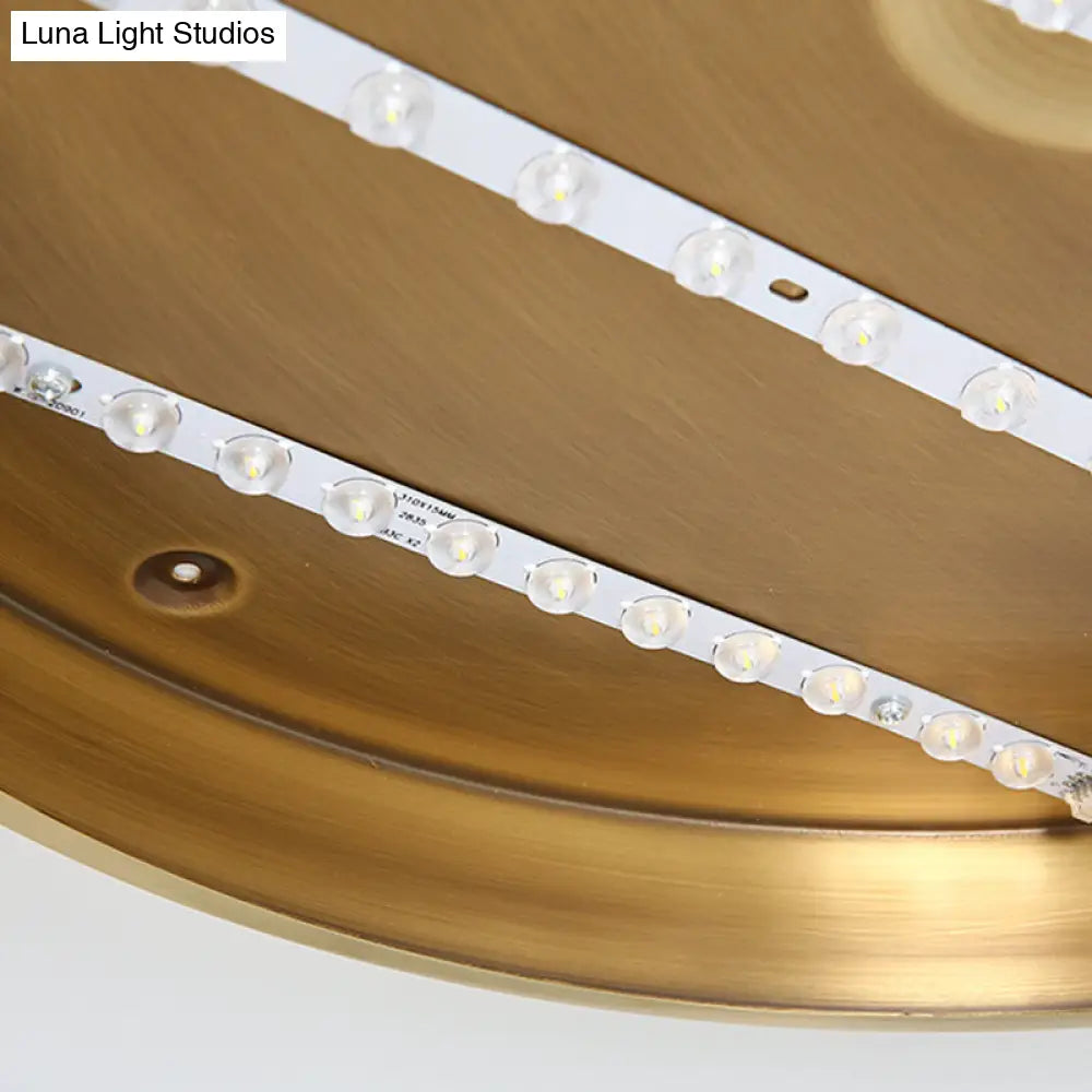 Ultra Thin Modern Brass Led Flush Mount Light 12’/16’/19.5’ Dia Acrylic Diffuser Warm/White