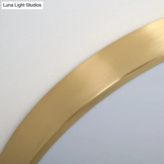 Ultra Thin Modern Brass Led Flush Mount Light 12’/16’/19.5’ Dia Acrylic Diffuser Warm/White