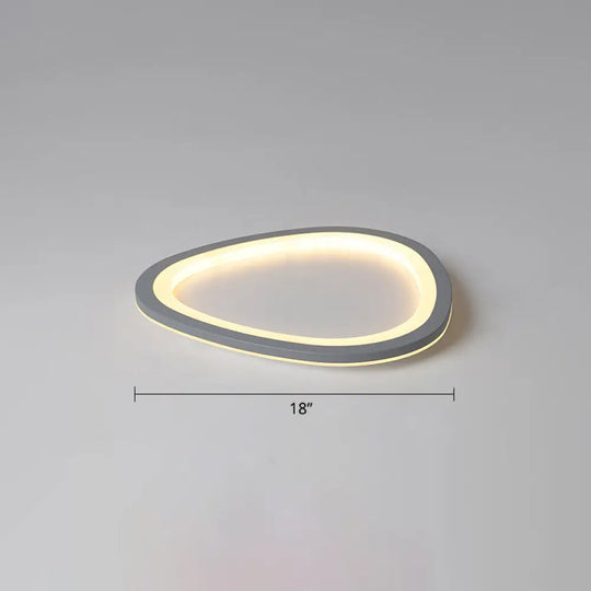 Ultra-Thin Nordic Acrylic Led Ceiling Light In Dark Grey Droplet Shape Gray / 18 Warm