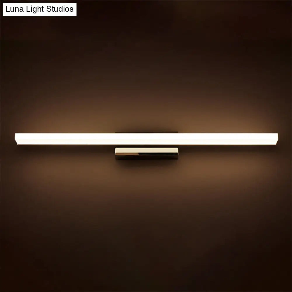 Ultra-Thin Nordic Acrylic Led Vanity Lamp - 16/20 Dia Silver Warm/White Light