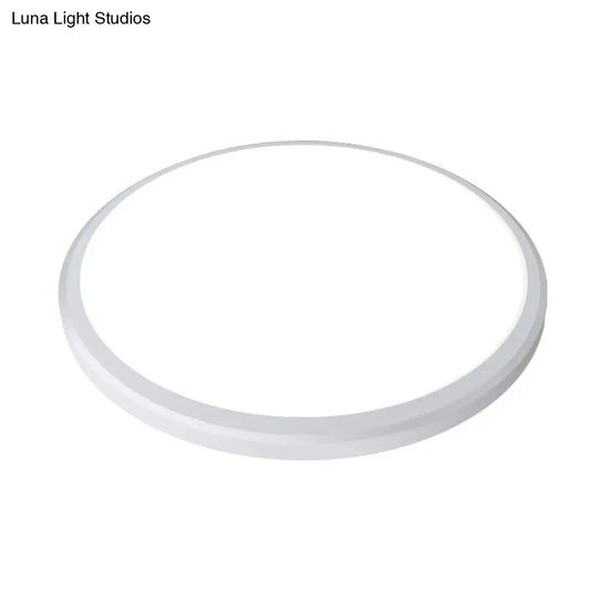 Ultra-Thin Round Led Ceiling Light For Kitchen - Simple White Design With Acrylic Flush Mount