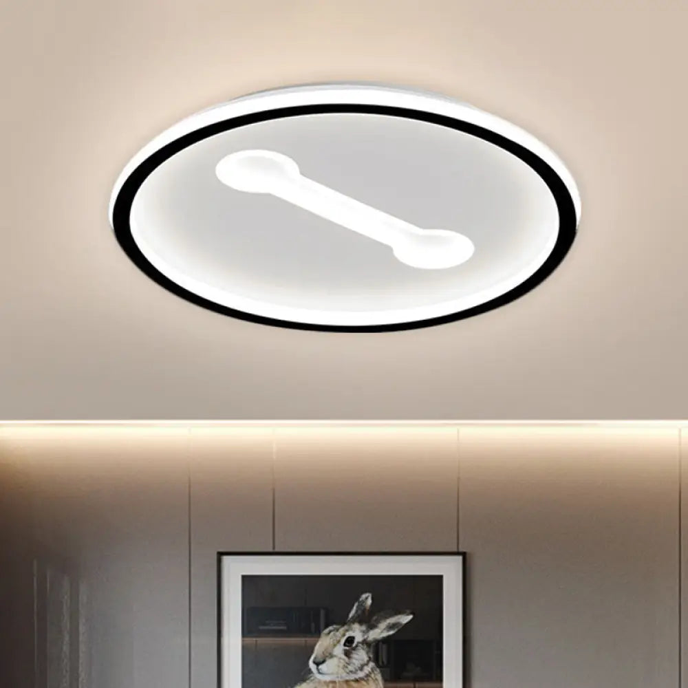 Ultra - Thin Round Metallic Flush Light Nordic Black/Gold Led Mount Fixture Warm/White