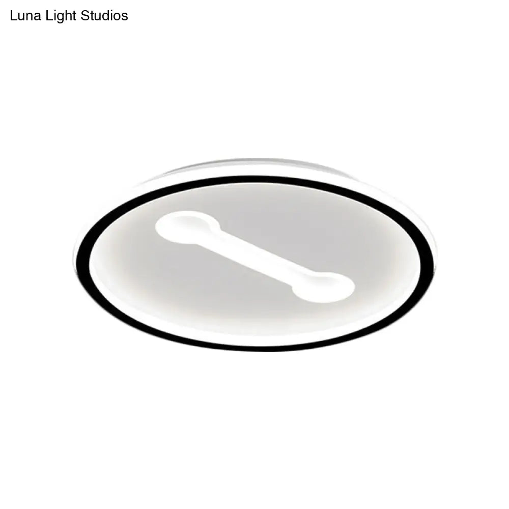 Ultra-Thin Round Metallic Flush Light Nordic Black/Gold Led Mount Fixture Warm/White 16/19.5 Dia