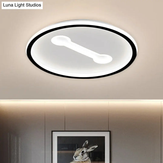 Ultra-Thin Round Metallic Flush Light Nordic Black/Gold Led Mount Fixture Warm/White 16/19.5 Dia