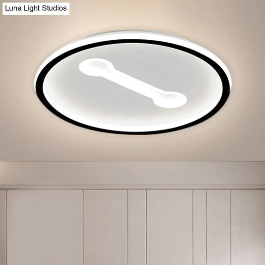 Ultra - Thin Round Metallic Flush Light Nordic Black/Gold Led Mount Fixture Warm/White 16’/19.5’ Dia