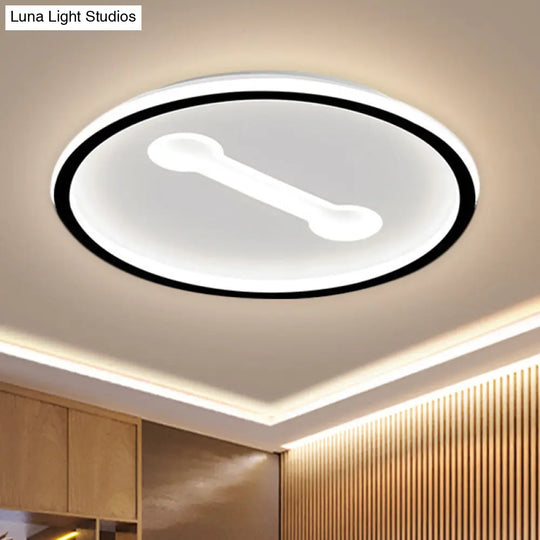 Ultra - Thin Round Metallic Flush Light Nordic Black/Gold Led Mount Fixture Warm/White 16’/19.5’ Dia