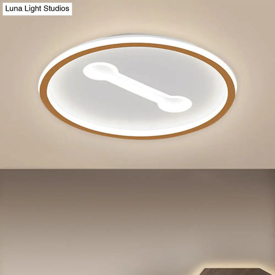 Ultra-Thin Round Metallic Flush Light Nordic Black/Gold Led Mount Fixture Warm/White 16/19.5 Dia