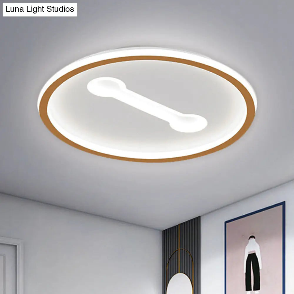 Ultra-Thin Round Metallic Flush Light Nordic Black/Gold Led Mount Fixture Warm/White 16/19.5 Dia