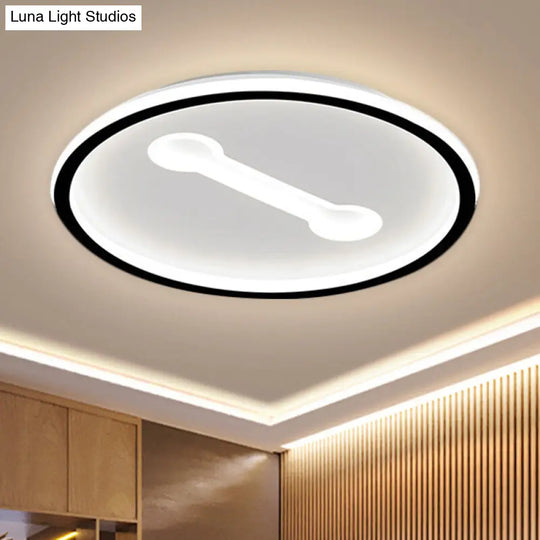 Ultra-Thin Round Metallic Flush Light Nordic Black/Gold Led Mount Fixture Warm/White 16/19.5 Dia