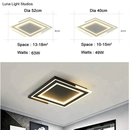 Ultra-Thin Surface Mounted Modern Led Ceiling Lights Square Acrylic Lamp