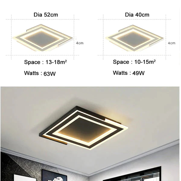 Ultra-thin Surface Mounted Modern LED Ceiling Lights Square Acrylic Ceiling Lamp