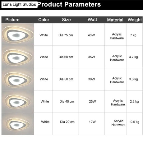 Ultra Thin Triangle Ceiling Lights Lamps For Living Room Bedroom