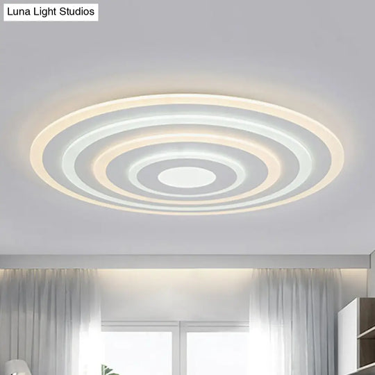 Ultra-Thin White Acrylic Led Ceiling Light - Contemporary Flush Mount Fixture / 19.5 Warm