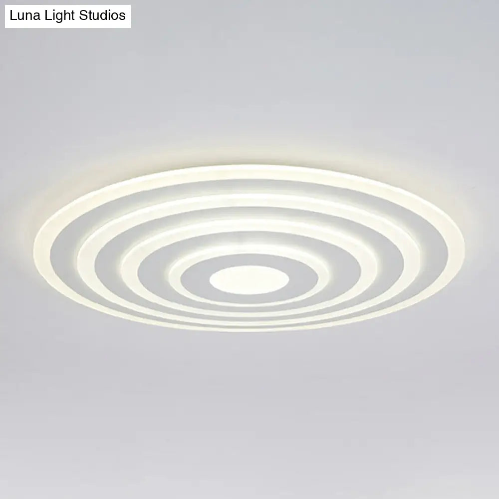 Ultra-Thin White Acrylic Led Ceiling Light - Contemporary Flush Mount Fixture