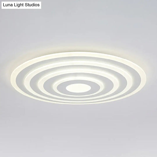 Ultra-Thin White Acrylic Led Ceiling Light - Contemporary Flush Mount Fixture