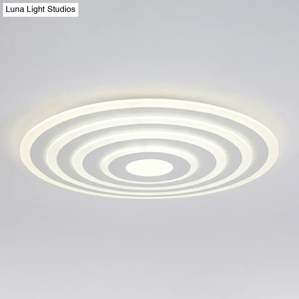 Ultra - Thin White Acrylic Led Ceiling Light - Contemporary Flush Mount Fixture