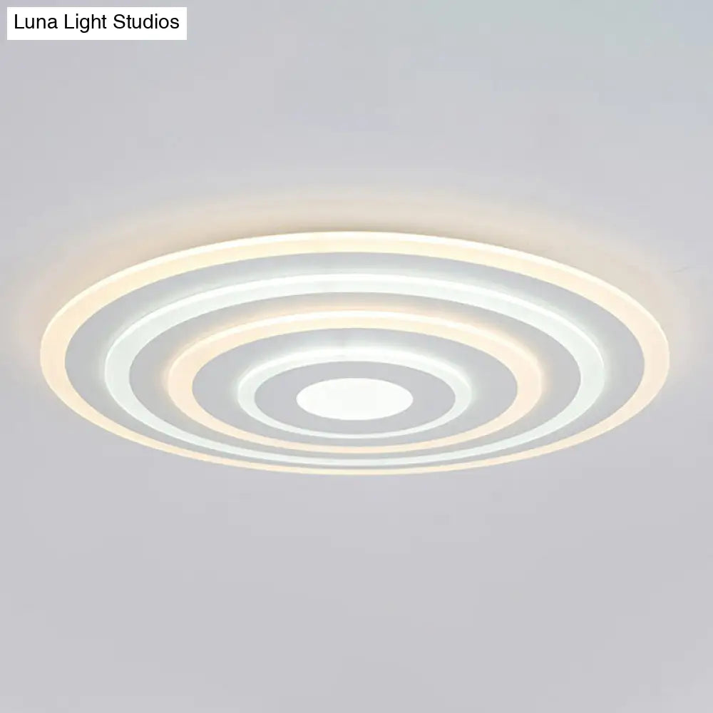 Ultra - Thin White Acrylic Led Ceiling Light - Contemporary Flush Mount Fixture