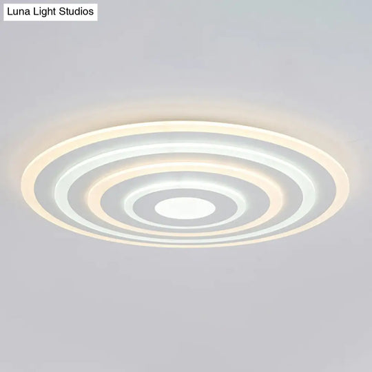 Ultra - Thin White Acrylic Led Ceiling Light - Contemporary Flush Mount Fixture