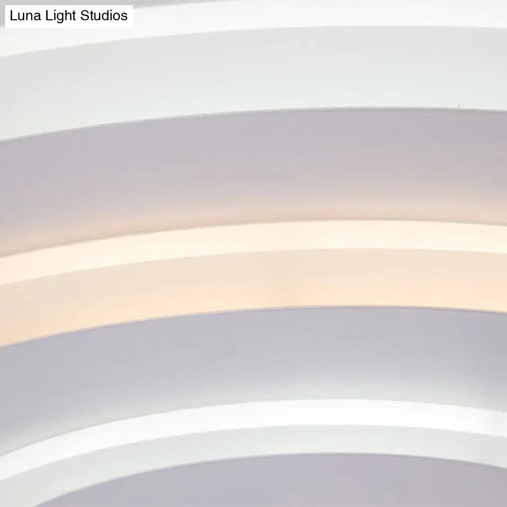 Ultra-Thin White Acrylic Led Ceiling Light - Contemporary Flush Mount Fixture