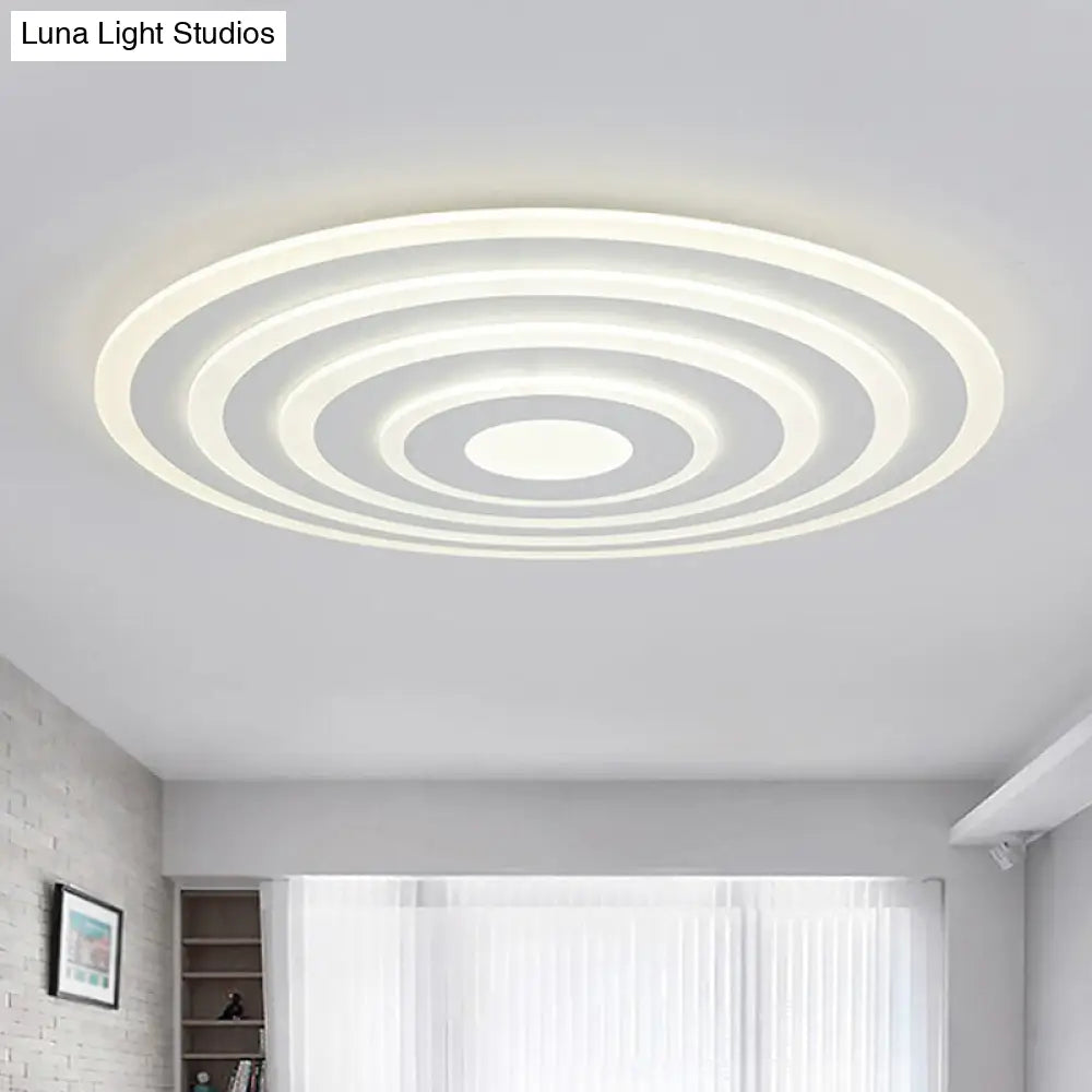 Ultra-Thin White Acrylic Led Ceiling Light - Contemporary Flush Mount Fixture / 19.5 Third Gear