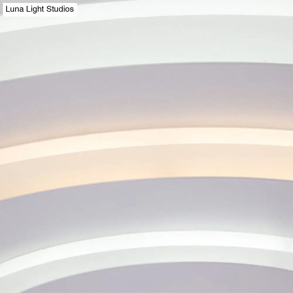 Ultra - Thin White Acrylic Led Ceiling Light - Contemporary Flush Mount Fixture