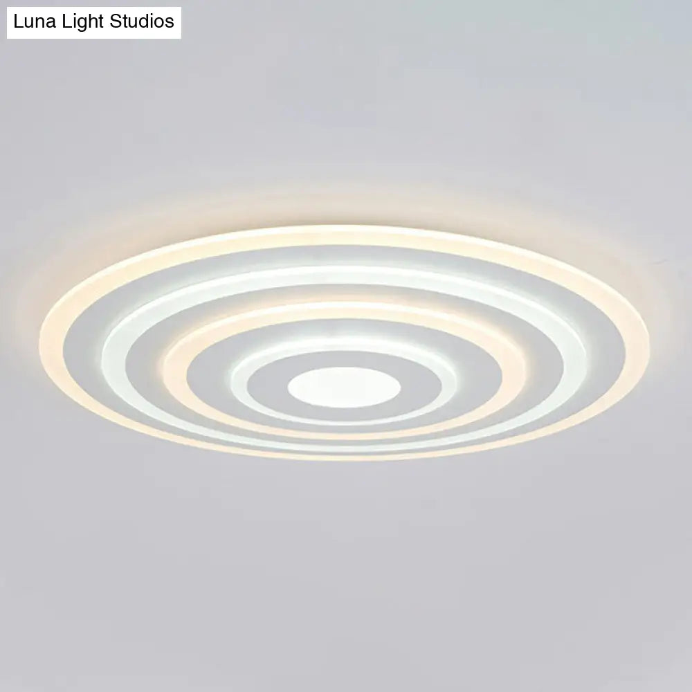 Ultra-Thin White Acrylic Led Ceiling Light - Contemporary Flush Mount Fixture