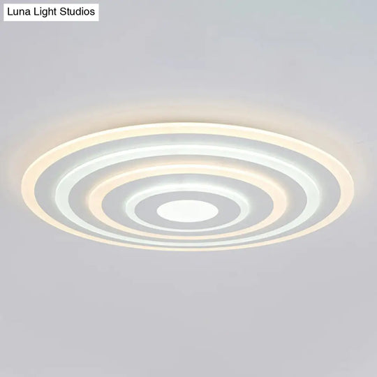 Ultra-Thin White Acrylic Led Ceiling Light - Contemporary Flush Mount Fixture