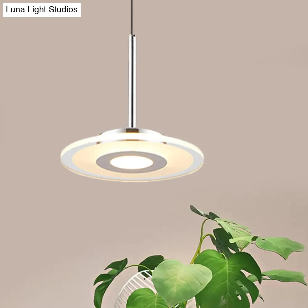 Ultrathin Acrylic Island Pendant Light: Simple Led Fixture In Warm/White/Natural Light