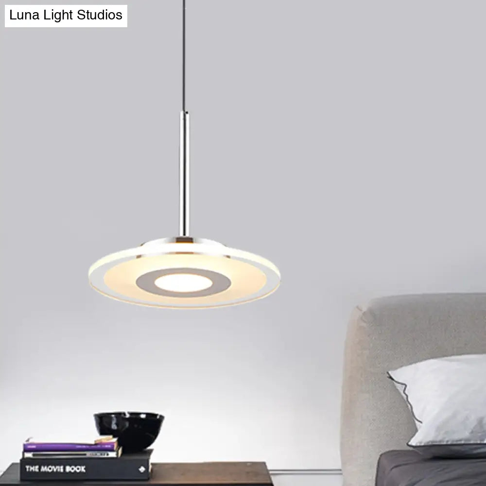 Ultrathin Acrylic Island Pendant Light: Simple Led Fixture In Warm/White/Natural Light