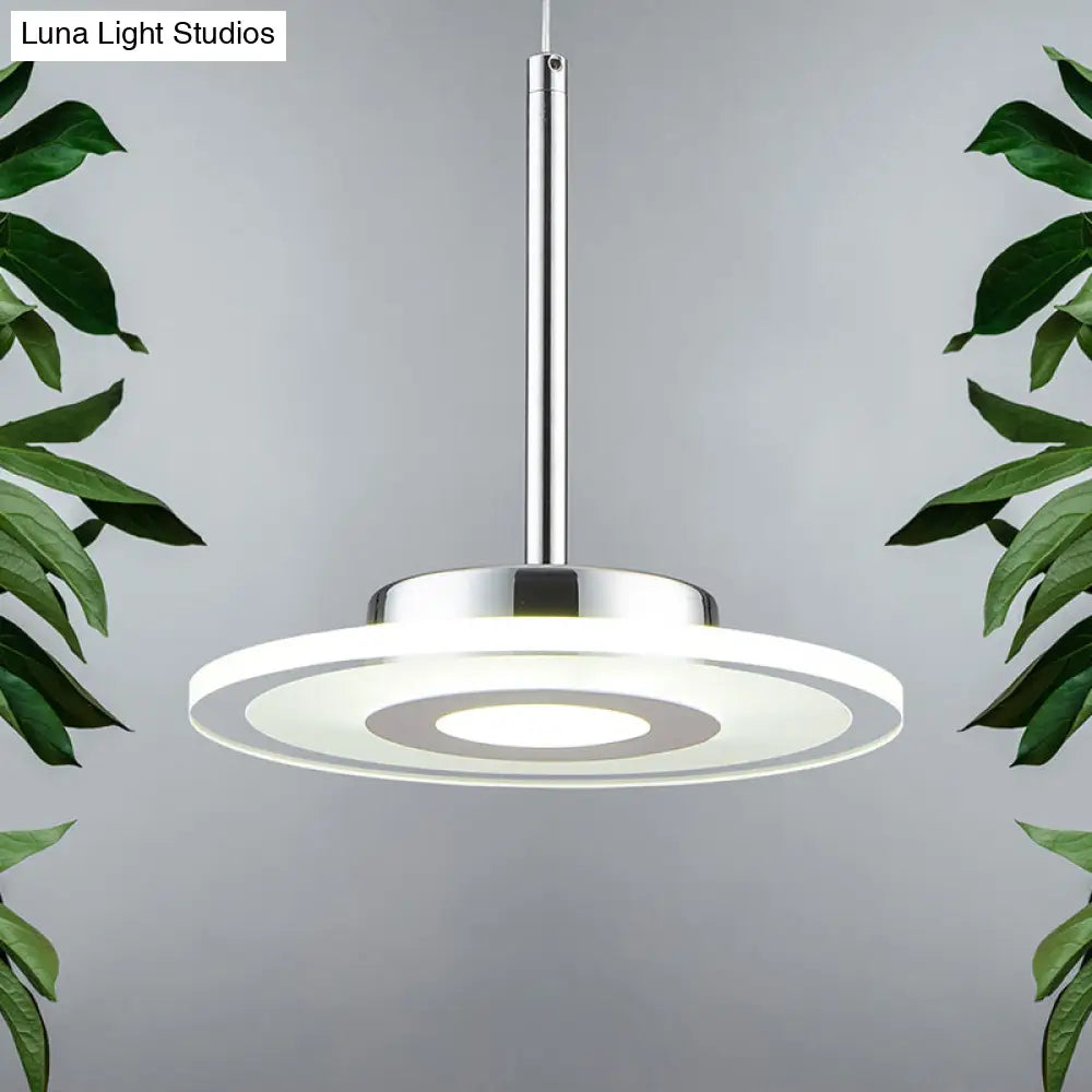 Ultrathin Acrylic Island Pendant Light: Simple Led Fixture In Warm/White/Natural Light White /