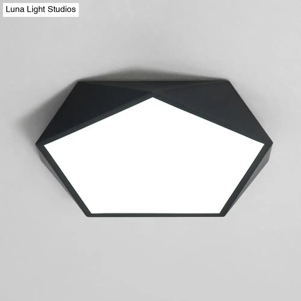 Ultrathin Acrylic Led Flush Ceiling Light Fixture - Ideal For Kids Bedroom Black / Small Warm