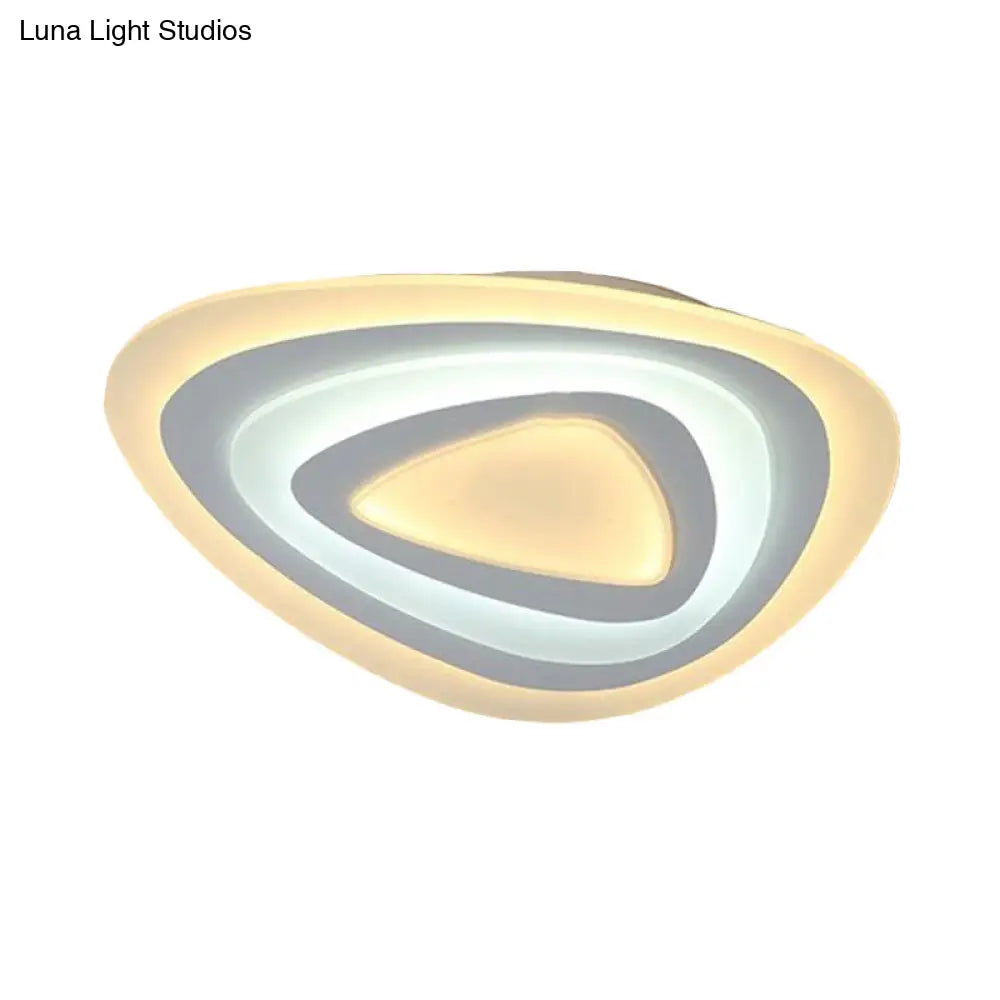 Ultrathin Acrylic Shade Led Ceiling Light - Wide Flush Mount Lamp For Bedroom
